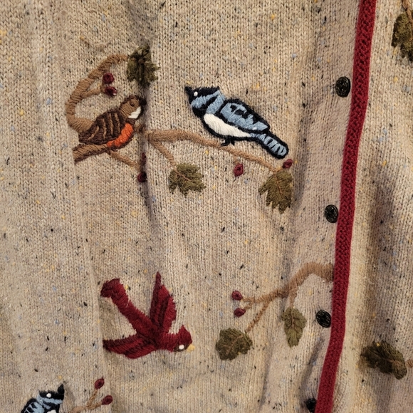 Christopher & Banks Hand Embroidered Birds Cardigan - Picture 2 of 10